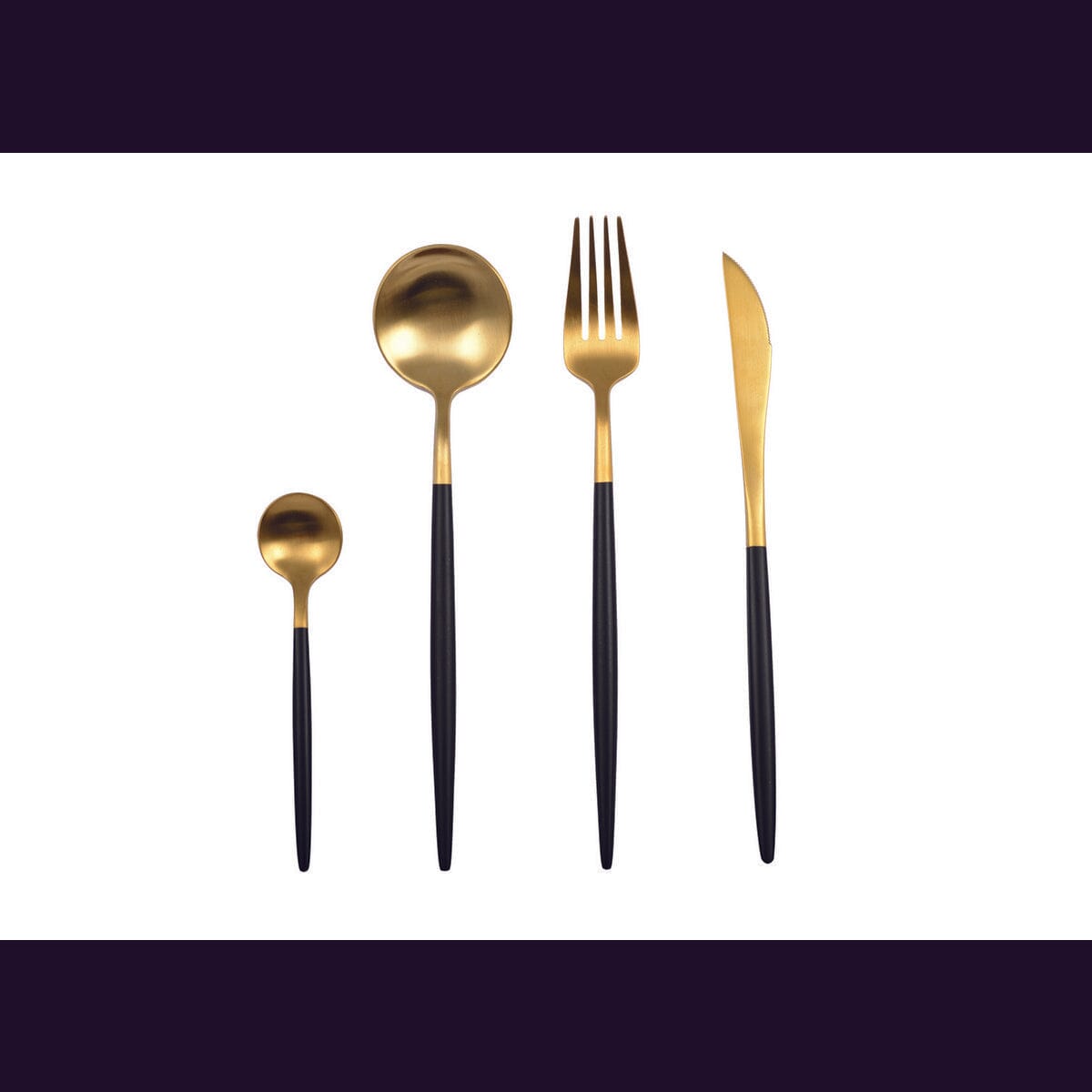 24-TEILIGES BESTECKSET AUS GOLD UND SCHWARZ AULICA