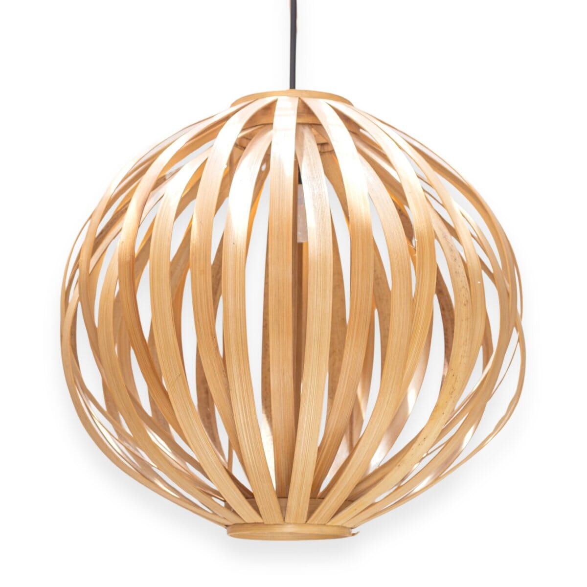Bambuslampe, natürlicher Lampenschirm, UBUD, kugelförmige Deckenleuchte, Hängelampe aus Naturfasern Soeji