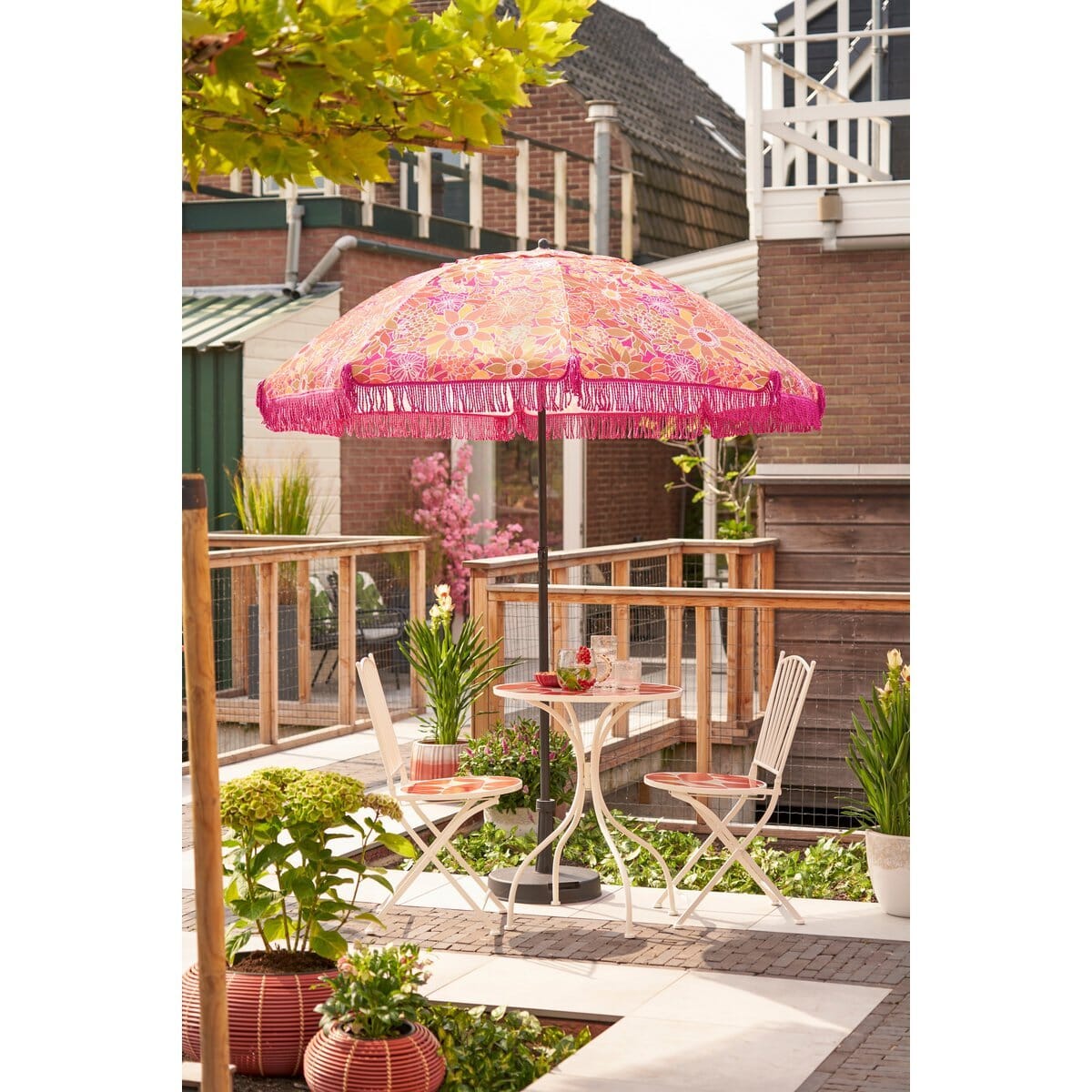 Blumenparasol - H238 x Ø220 cm - Pink Mica Decorations