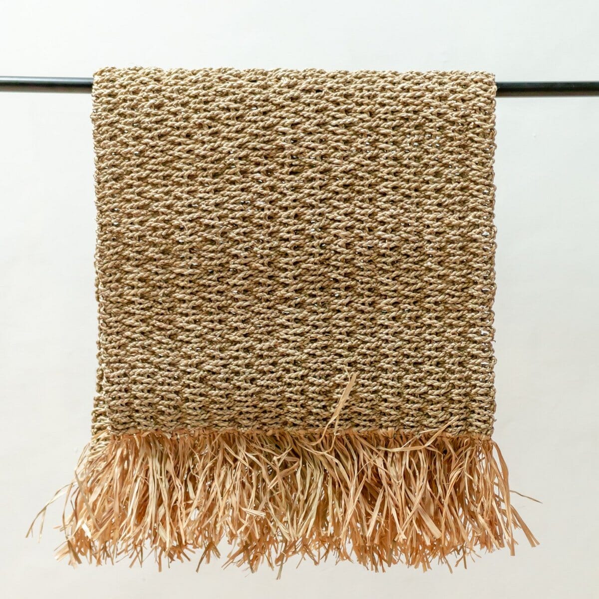 Boho Seegras-Teppich BARA mit Quasten Teppich Soeji