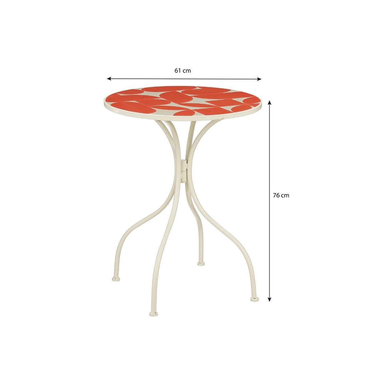 Bologna Bistro Tabelle - H76 x Ø61 cm - Metall - Rot Mica Decorations