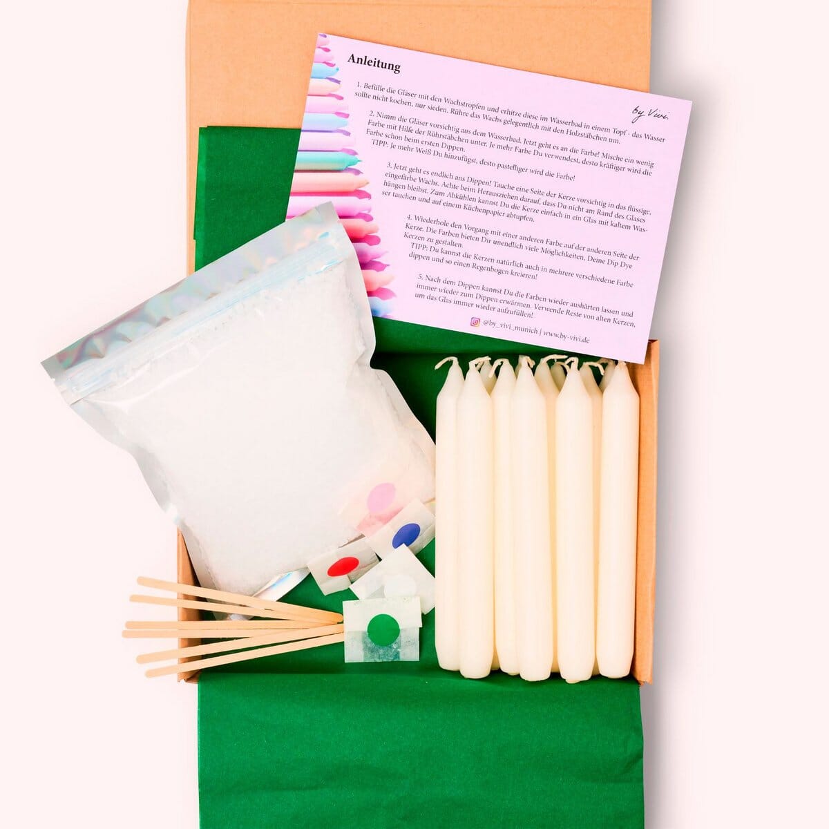 Dip Dye Kerzen DIY Box in der Christmas Edition Kerze by Vivi.