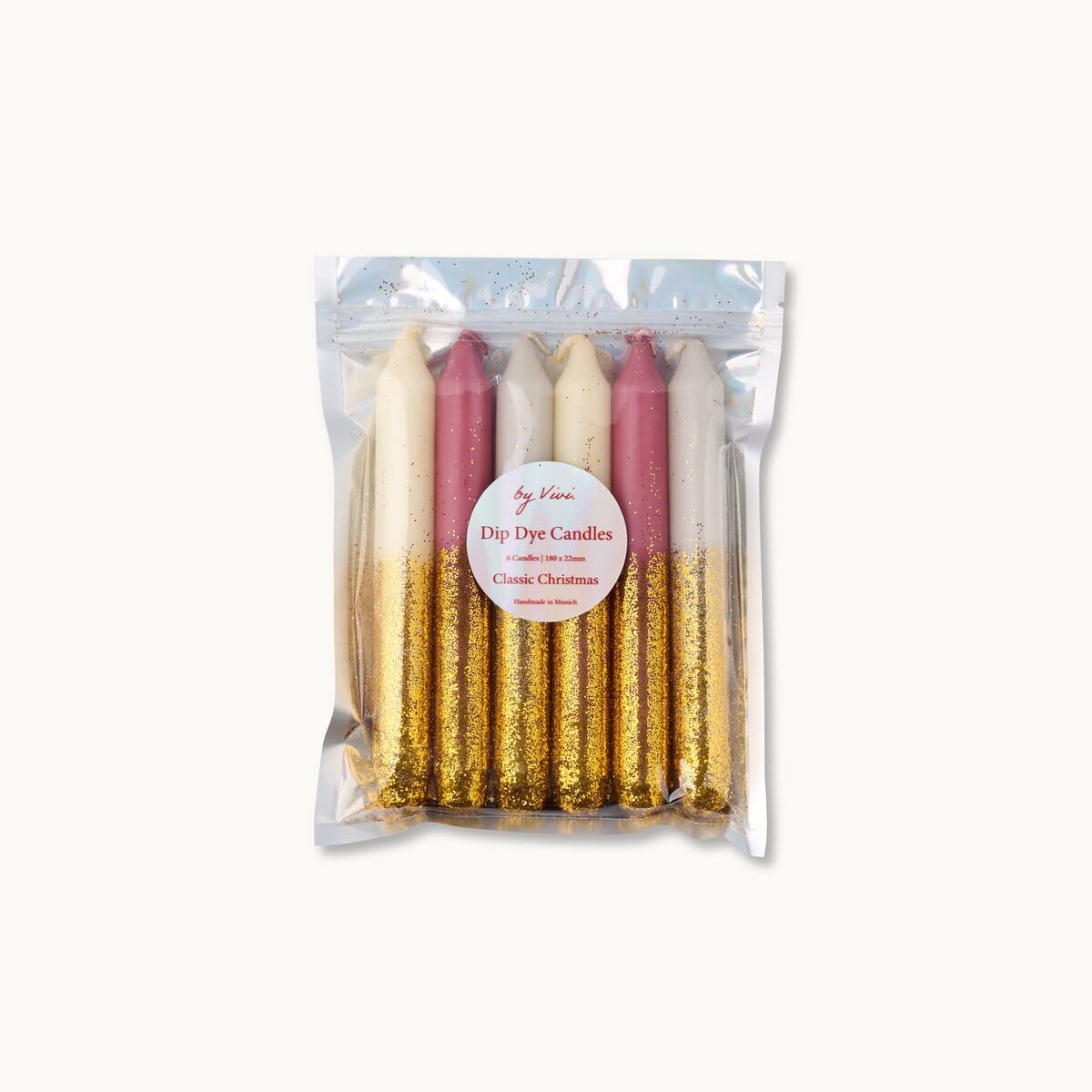 Dip Dye Kerzen im Set: Glitter Classic Christmas Edition by Vivi.