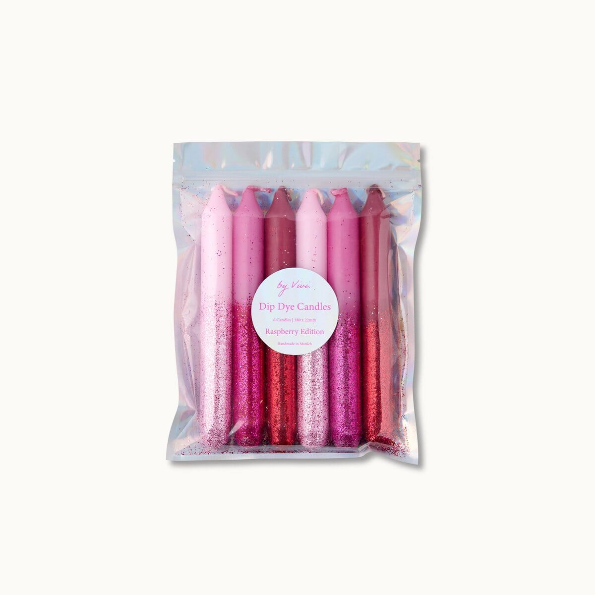 Dip Dye Kerzen im Set: Glitter Raspberry Edition by Vivi.