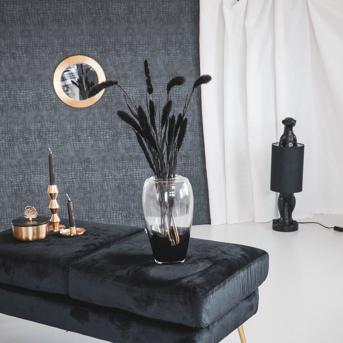 Glasvase – Dipdye schwarz Vase Housevitamin