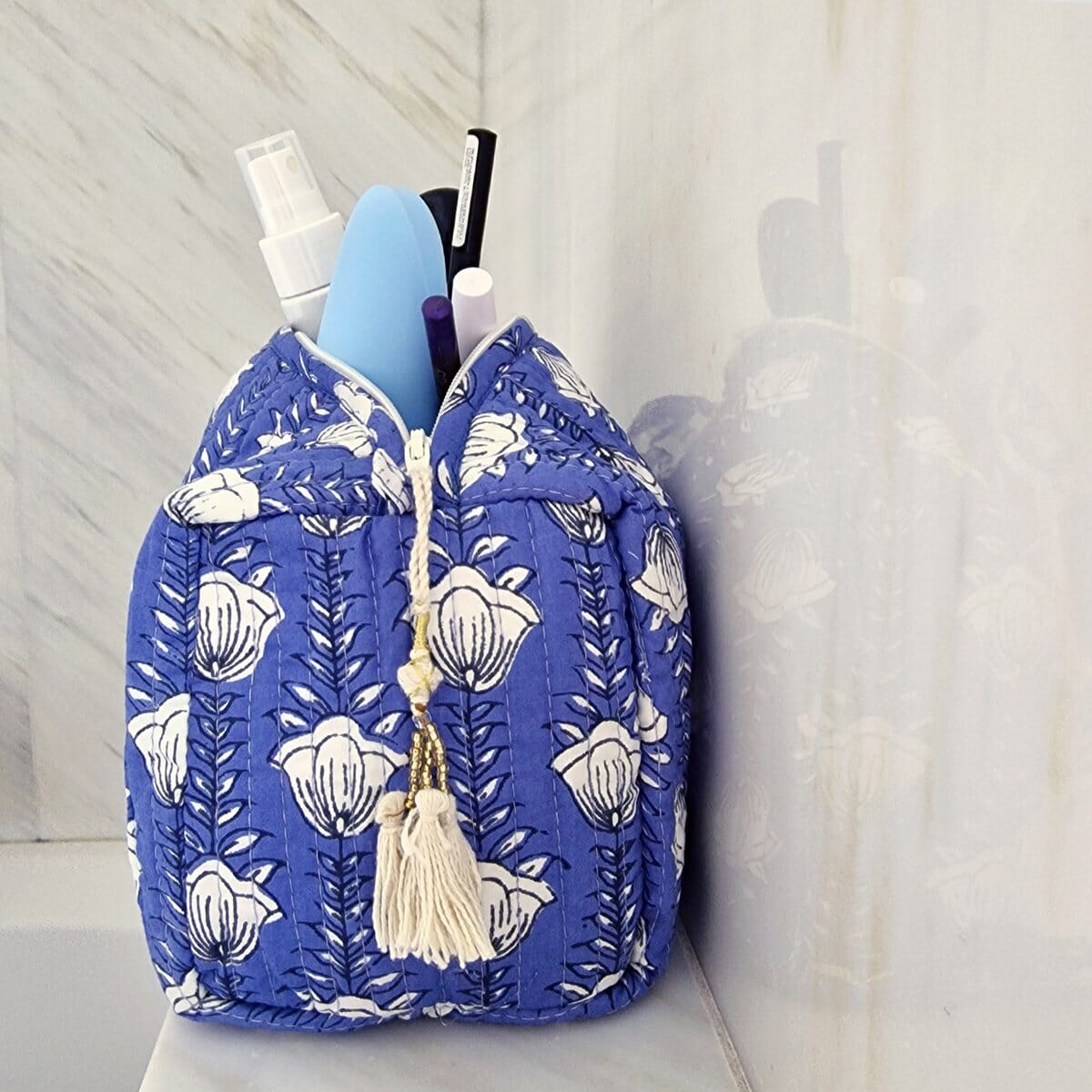 Handgemachte Kosmetiktasche "Poppy Flower" Kosmetiktasche KIKOONI
