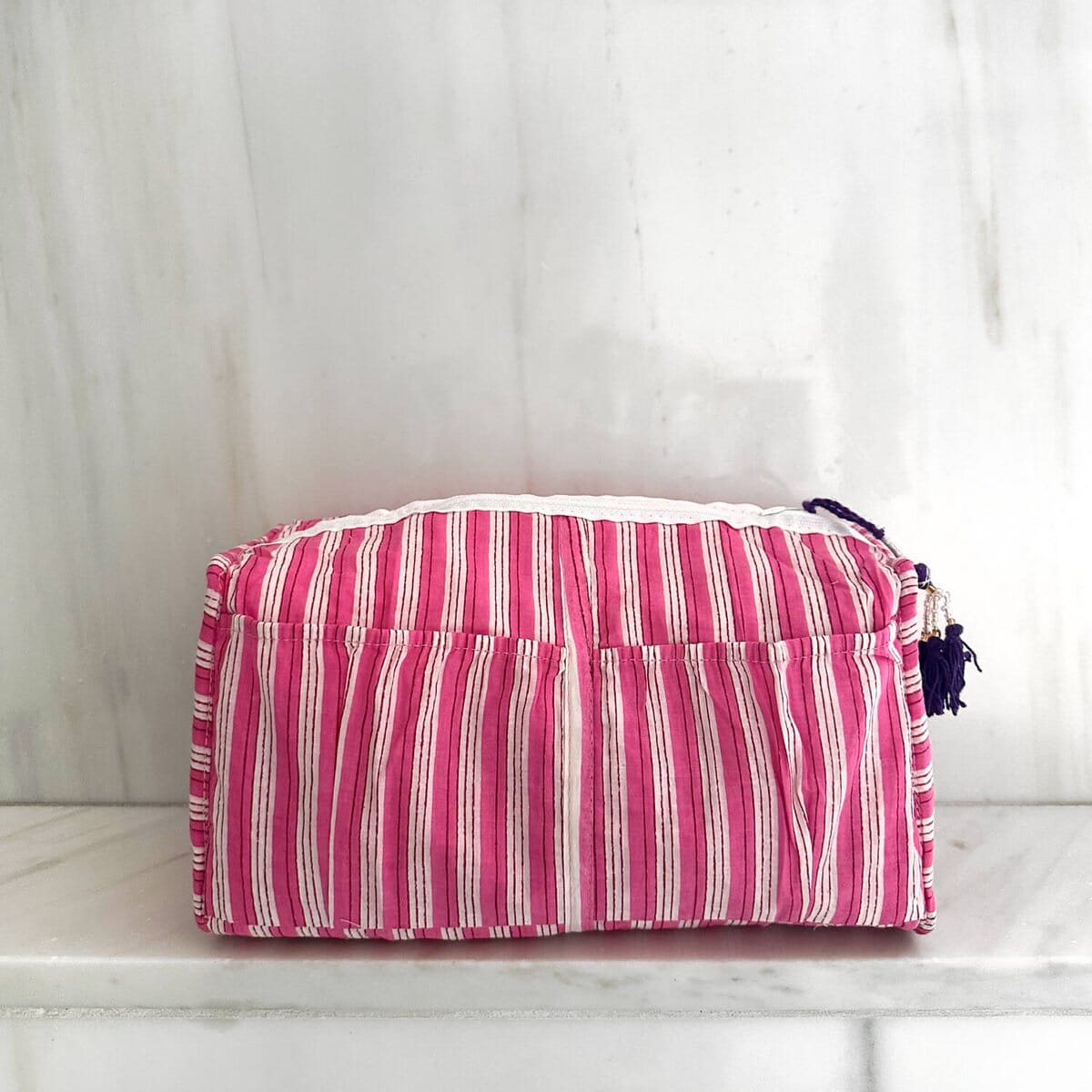 Handgemachte Kosmetiktasche "Purple Ikat" Kosmetiktasche KIKOONI