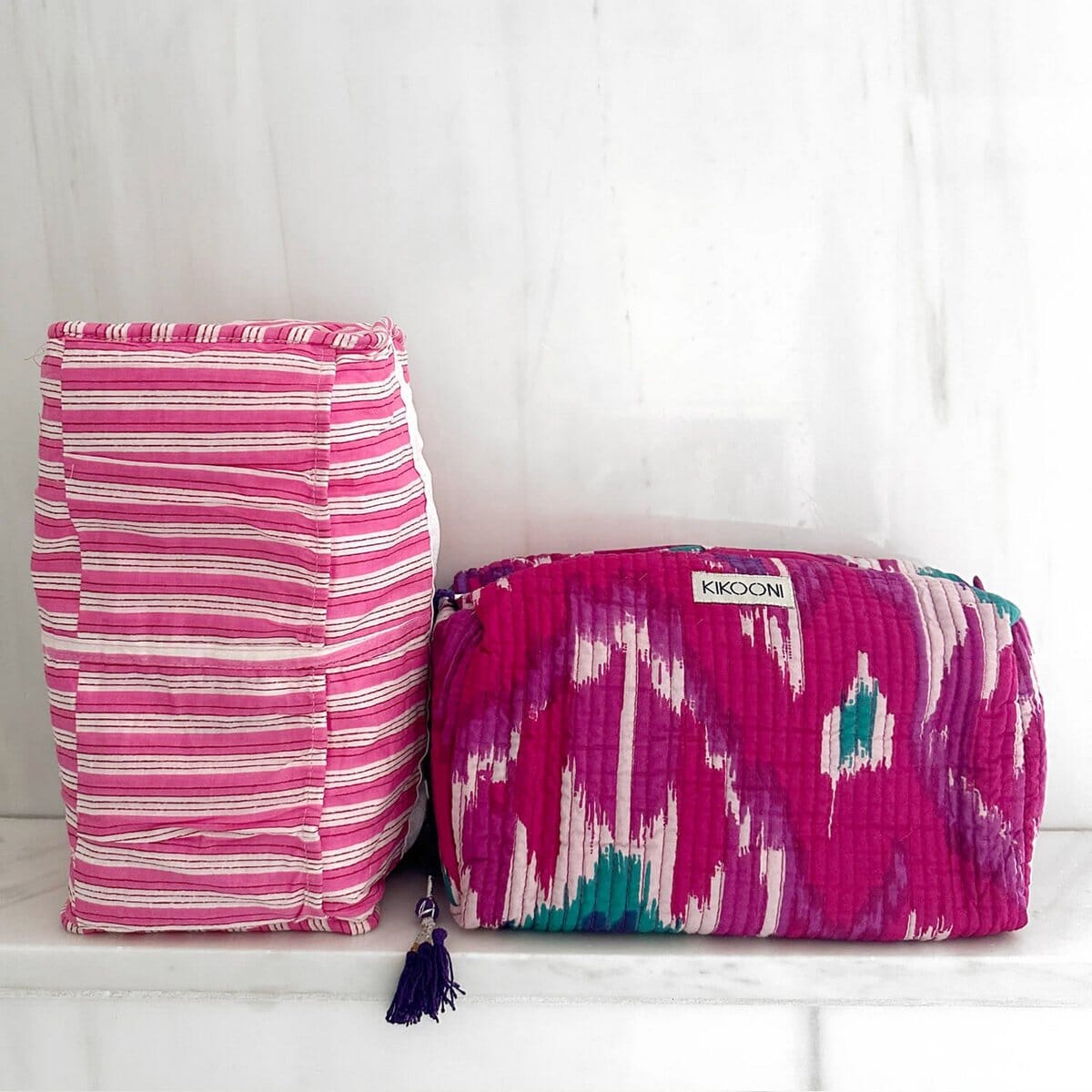 Handgemachte Kosmetiktasche "Purple Ikat" Kosmetiktasche KIKOONI