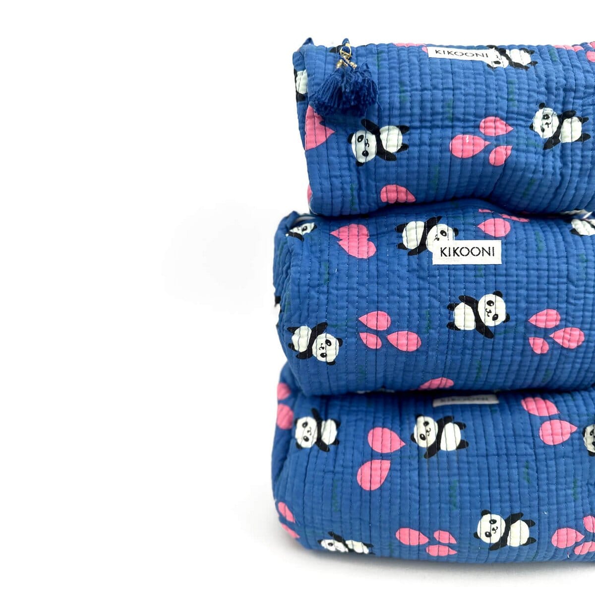 Handgemachtes Kosmetiktaschen-Set "Panda" Kosmetiktasche KIKOONI