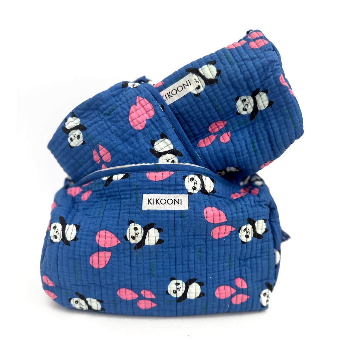 Handgemachtes Kosmetiktaschen-Set "Panda" Kosmetiktasche KIKOONI