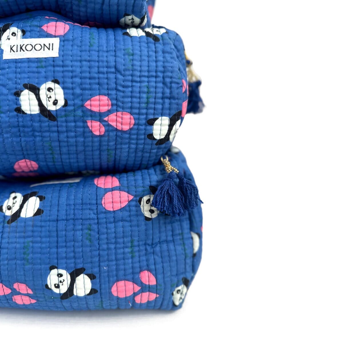 Handgemachtes Kosmetiktaschen-Set "Panda" Kosmetiktasche KIKOONI
