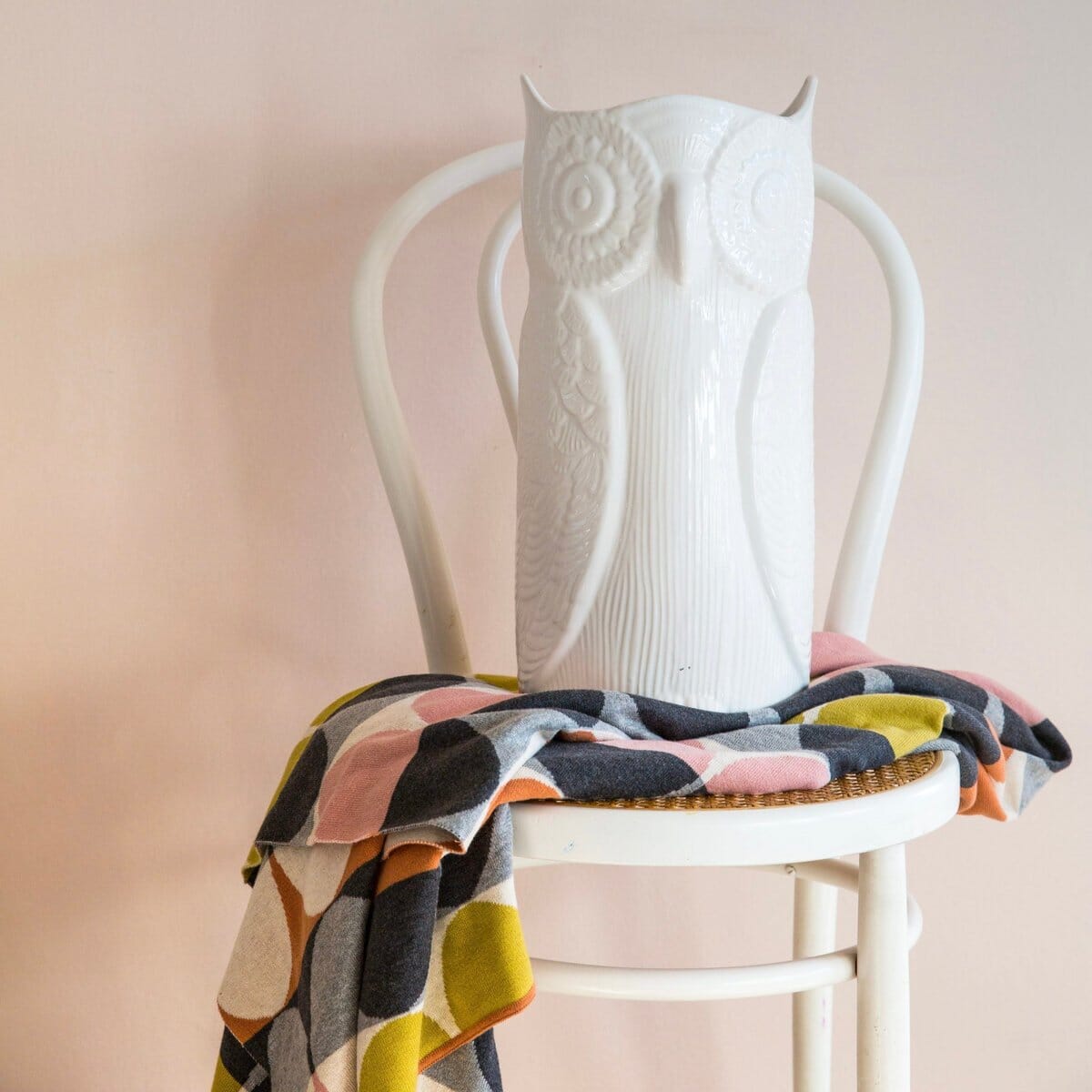 Jacquard Strickdecke Olivia pfirsich Heimdecke Funky Doris