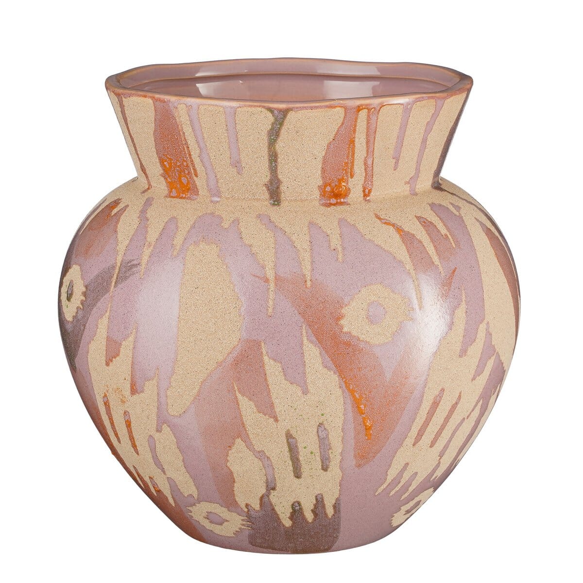 Javi Vase – H28 x Ø28 cm – Keramik – Rosa, Beige Mica Decorations