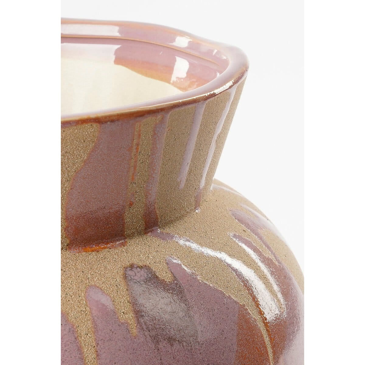 Javi Vase – H28 x Ø28 cm – Keramik – Rosa, Beige Mica Decorations