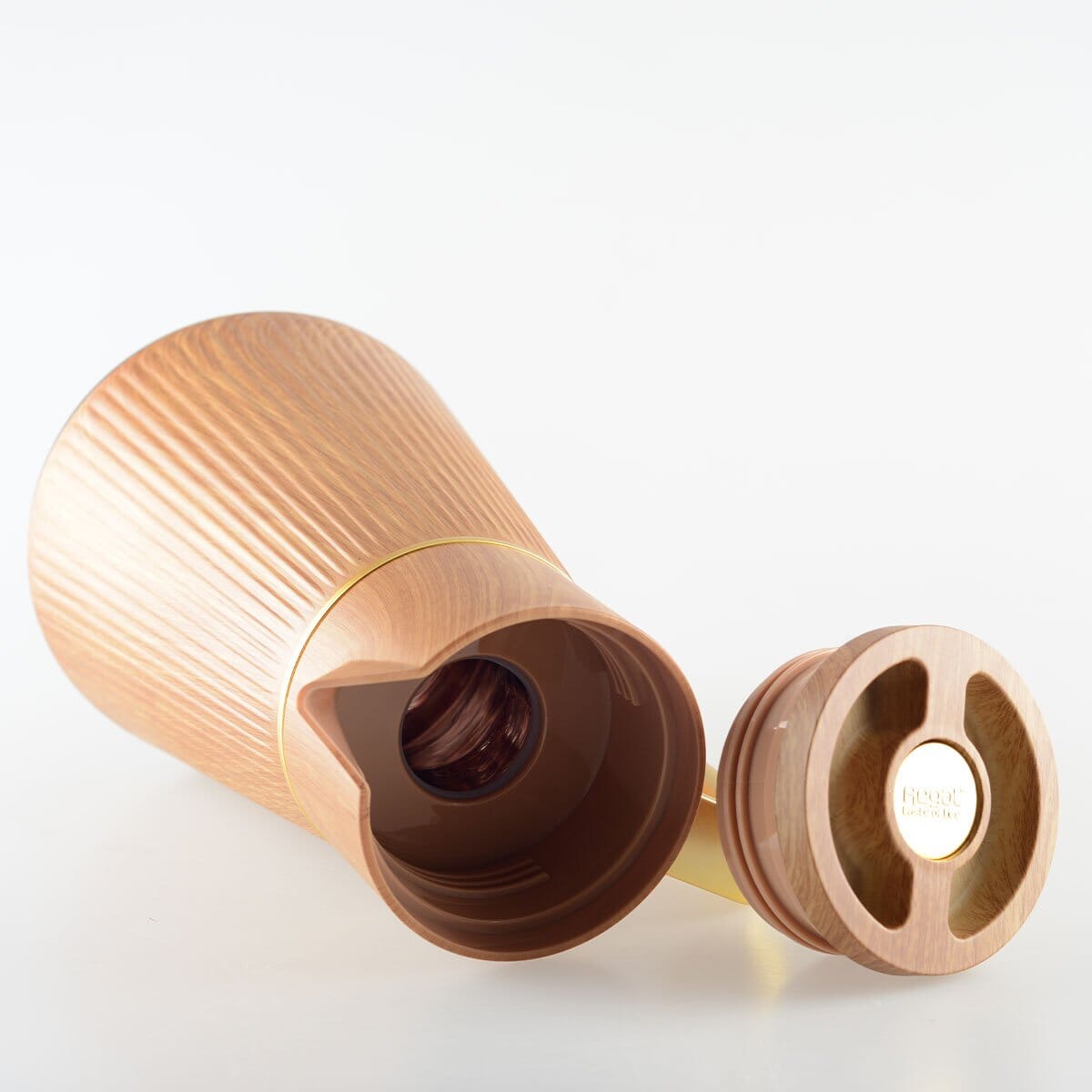 Kaffeekanne aus Holz mit goldenem Griff 1L Kaffeekanne AULICA