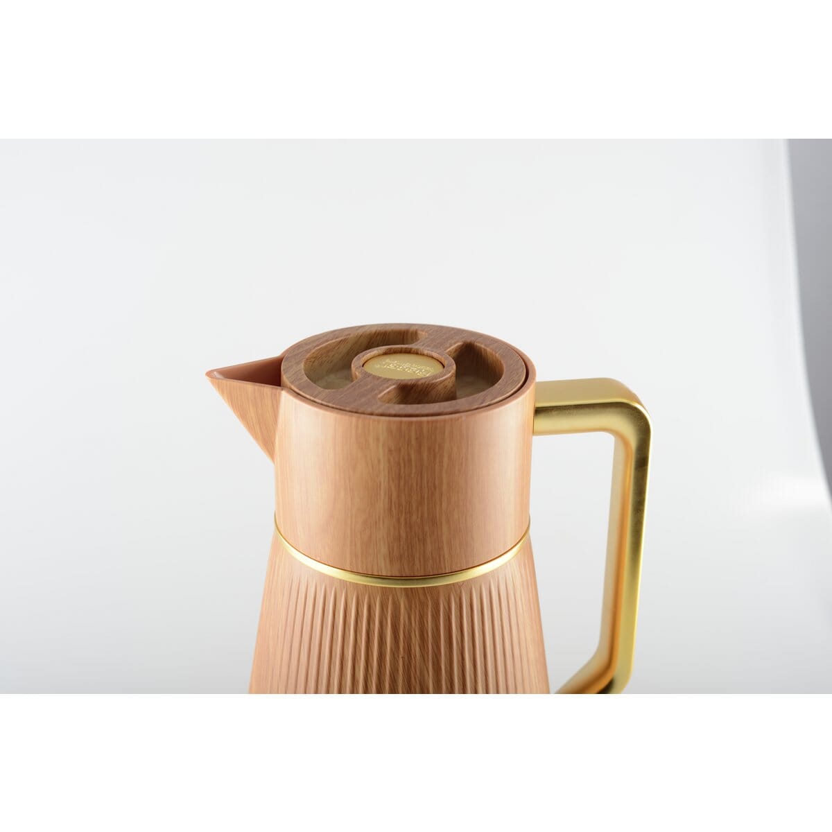 Kaffeekanne aus Holz mit goldenem Griff 1L Kaffeekanne AULICA