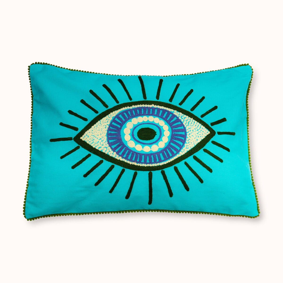 Kissen Turquoise Evil Eyes mit Füllung Zierkissen by Vivi.
