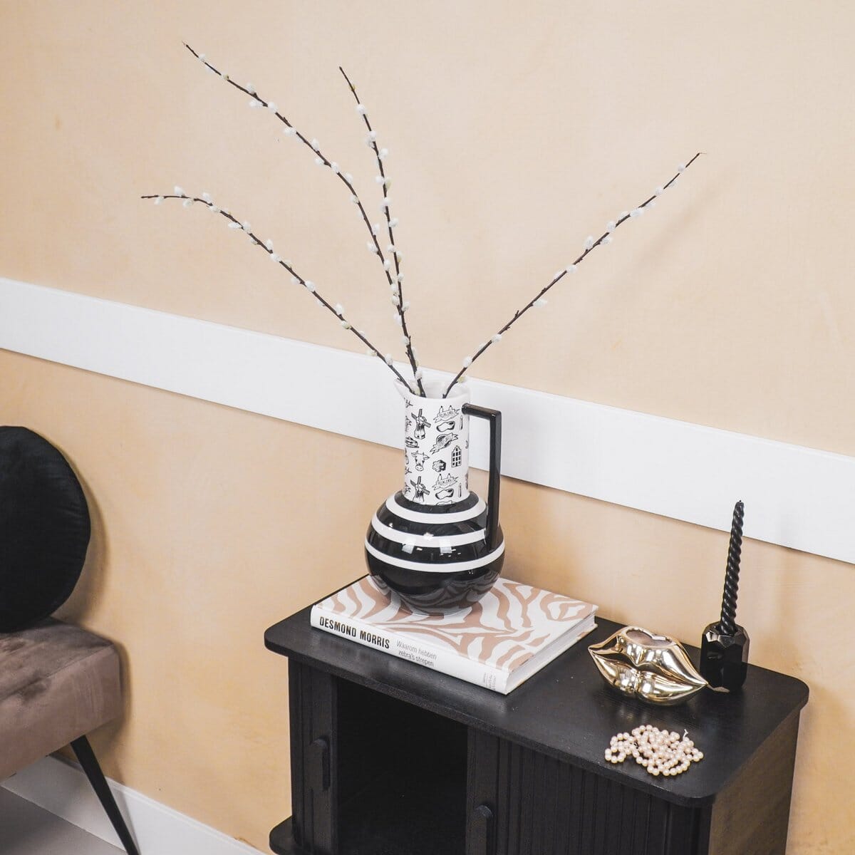 Krugvase – dutch black mit Streifen Housevitamin