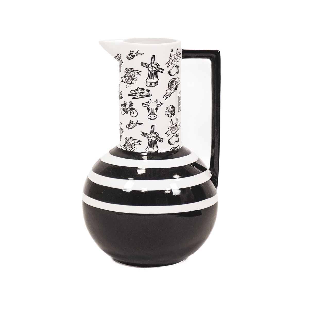 Krugvase – dutch black mit Streifen Housevitamin