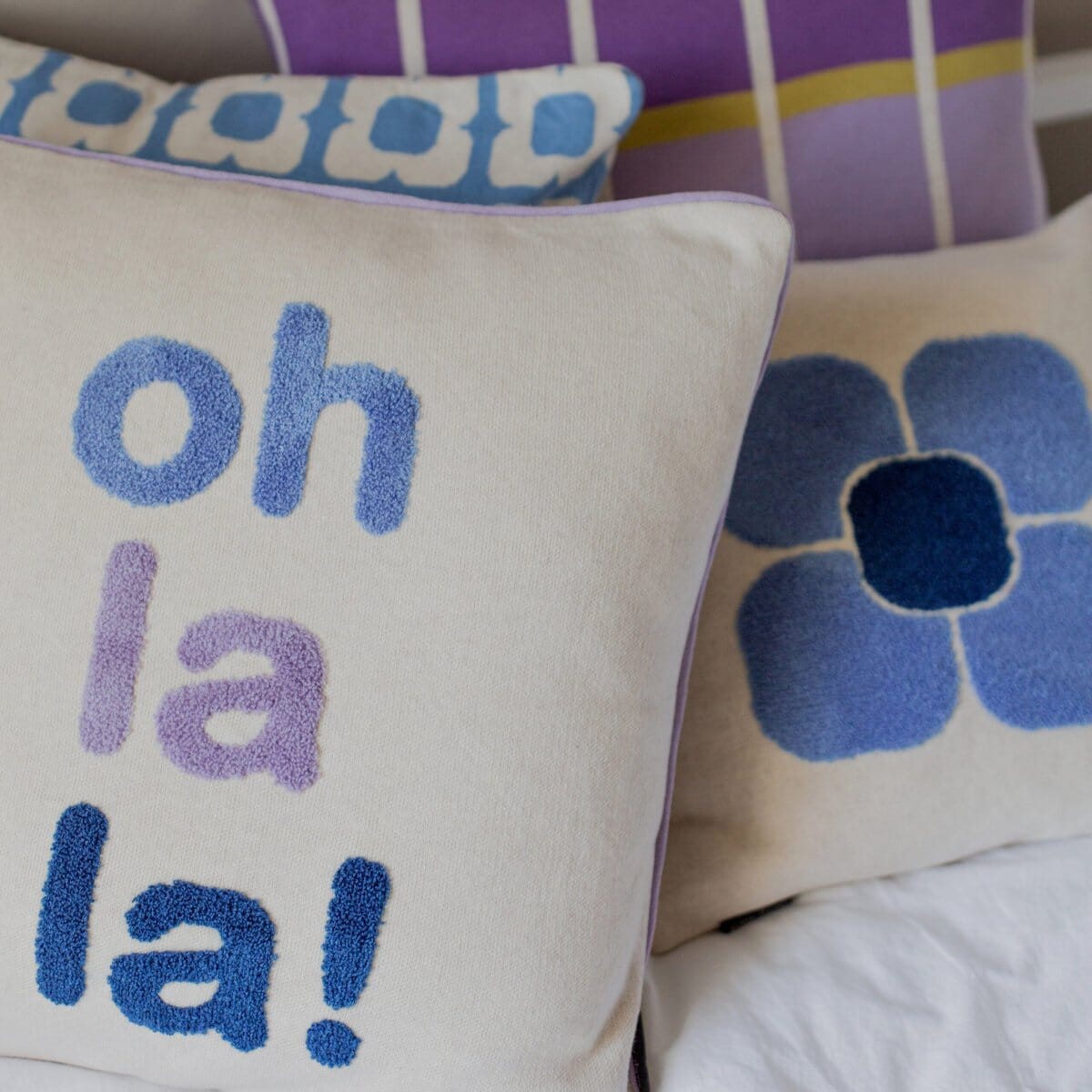 Ohlala Kissenbezug - blau Zierkissen Funky Doris