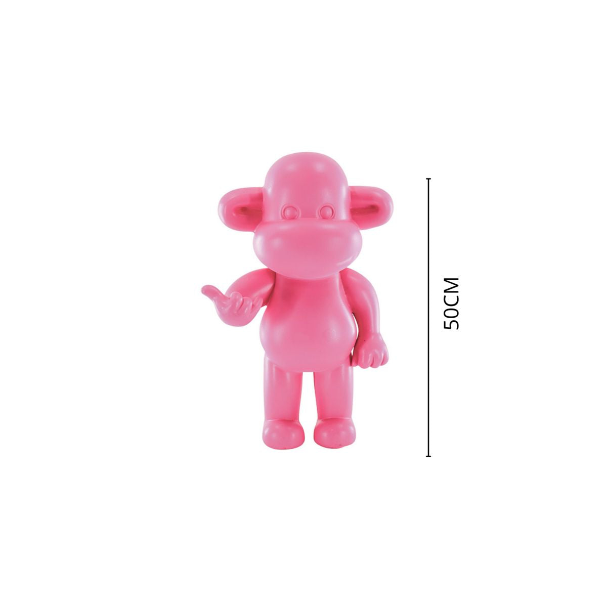 Ornament - Lose Affe Figur 'The Legend' - Polyresin - Pink - 33x21x50 cm Housevitamin
