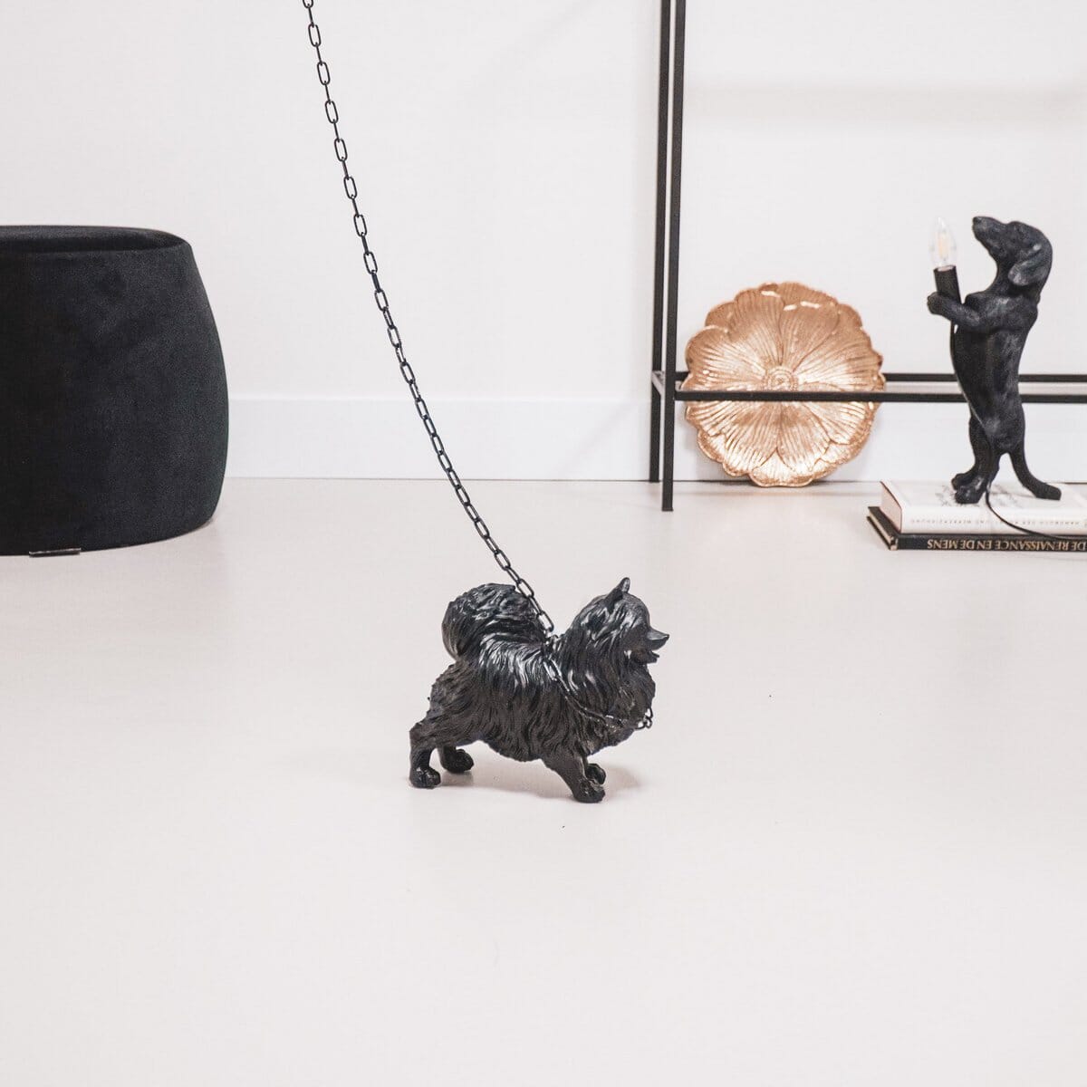 Ornament - Pommerscher Hund - Polyresin - Schwarz - 23x10x18cm Housevitamin