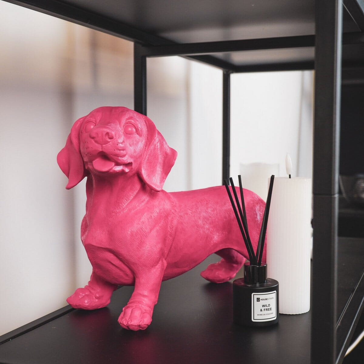 Ornament - Tackle Dog - Polyresin - Rosa - 20x8x15cm Housevitamin