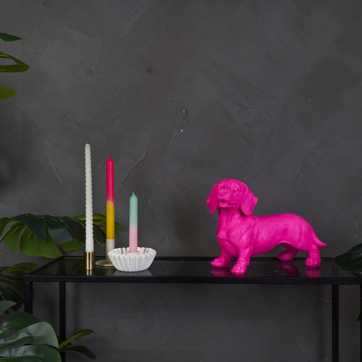 Ornament - Tackle Dog - Polyresin - Rosa - 20x8x15cm Housevitamin
