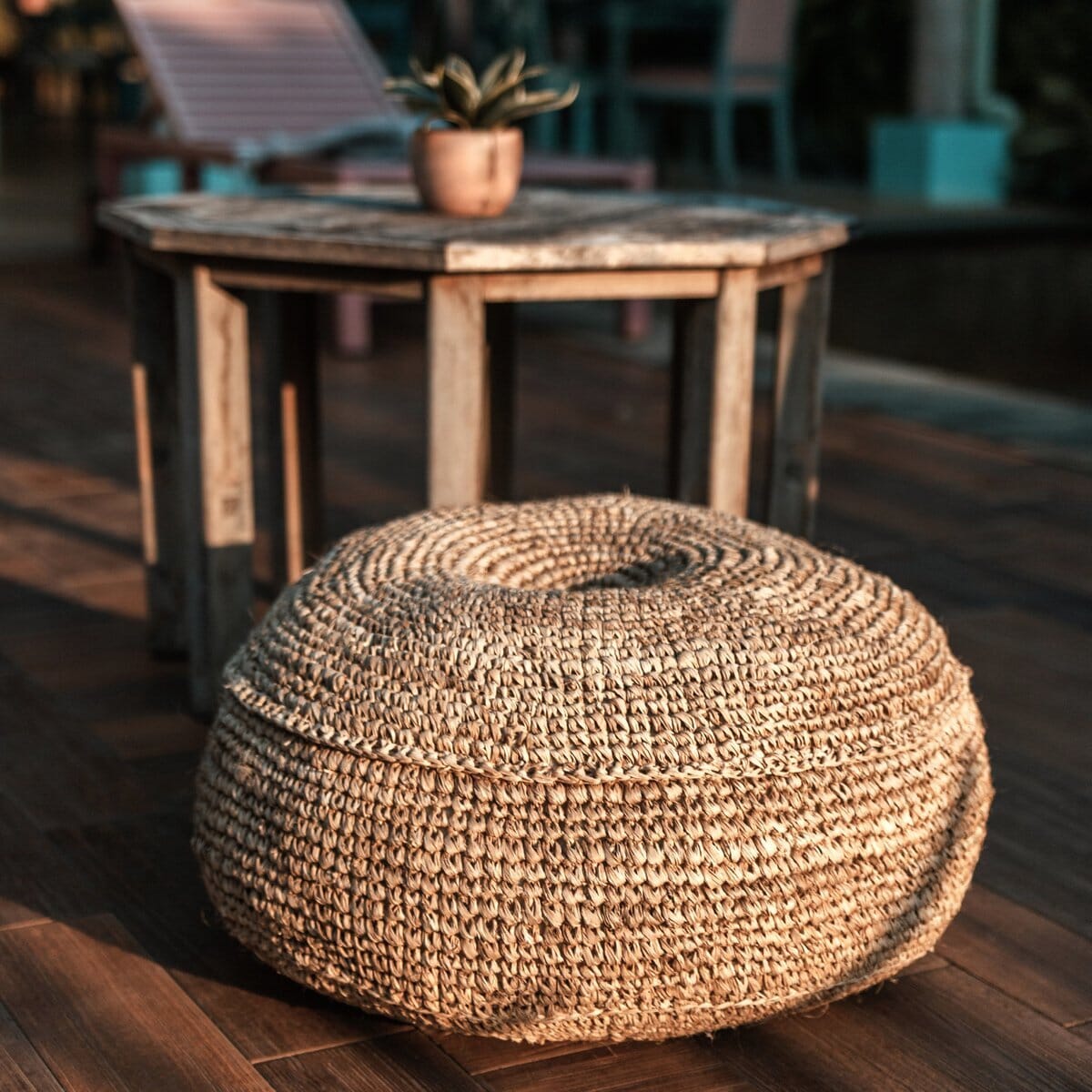 Pouf TELU aus Naturfasern (3 Größen) Pouf Soeji