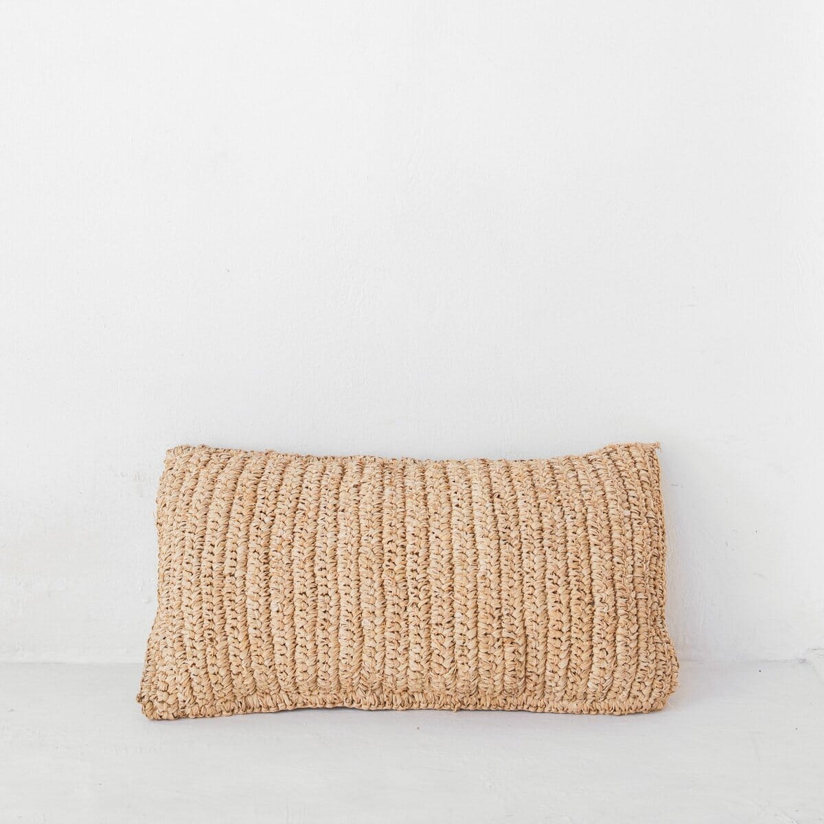 Raffia Dekokissen DALUNG 50x30 cm Zierkissen Soeji