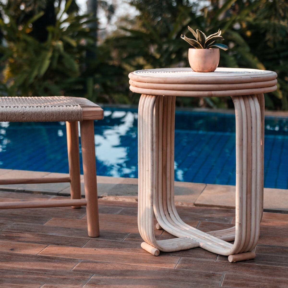 Rattan-Beistelltisch KANTHI Beistelltisch Soeji