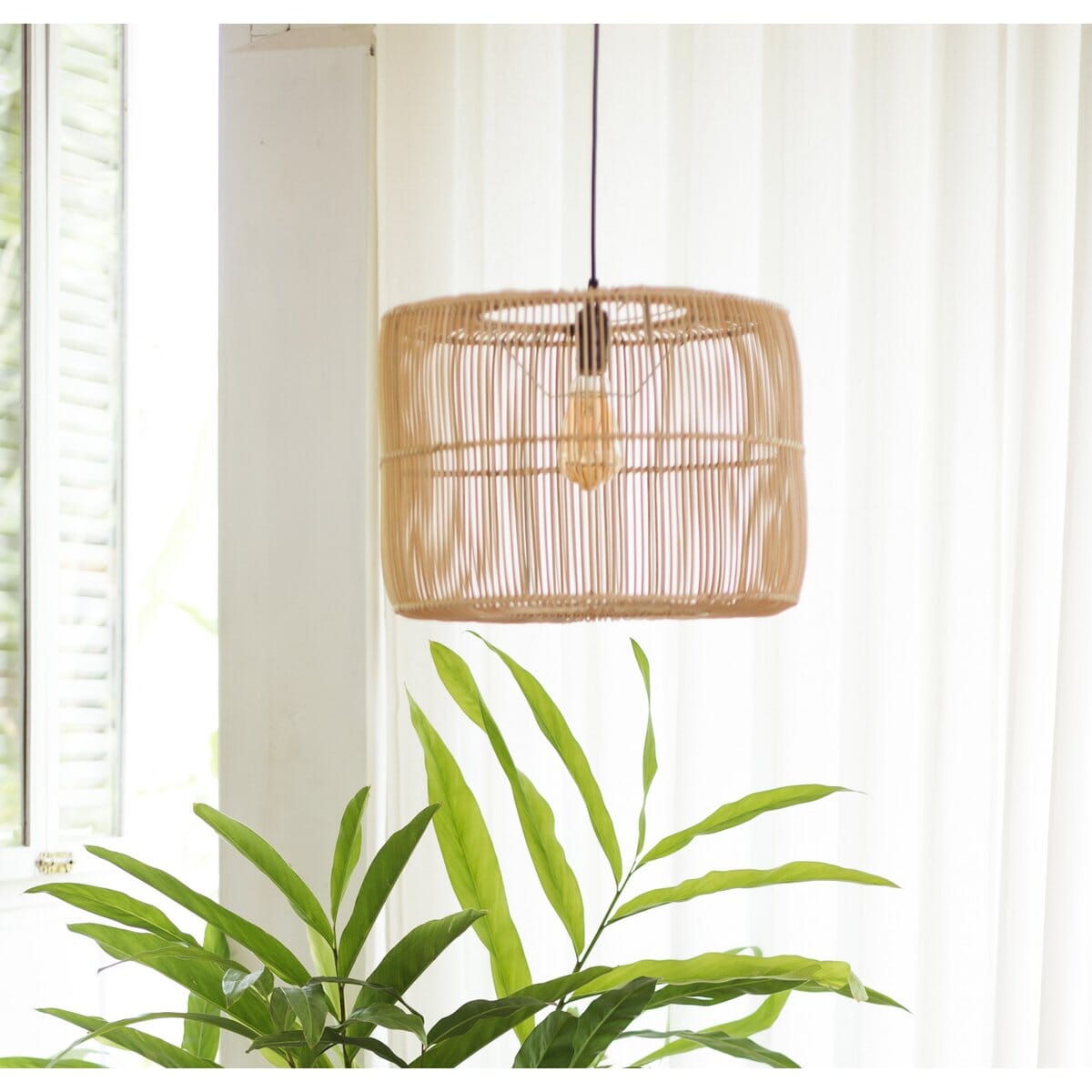 Rattanlampe LIKU - 2 Größen Hängelampe Soeji