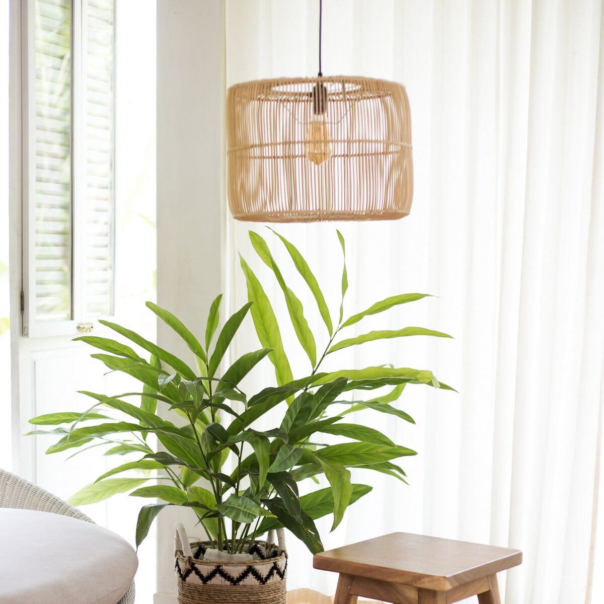 Rattanlampe LIKU - 2 Größen Hängelampe Soeji