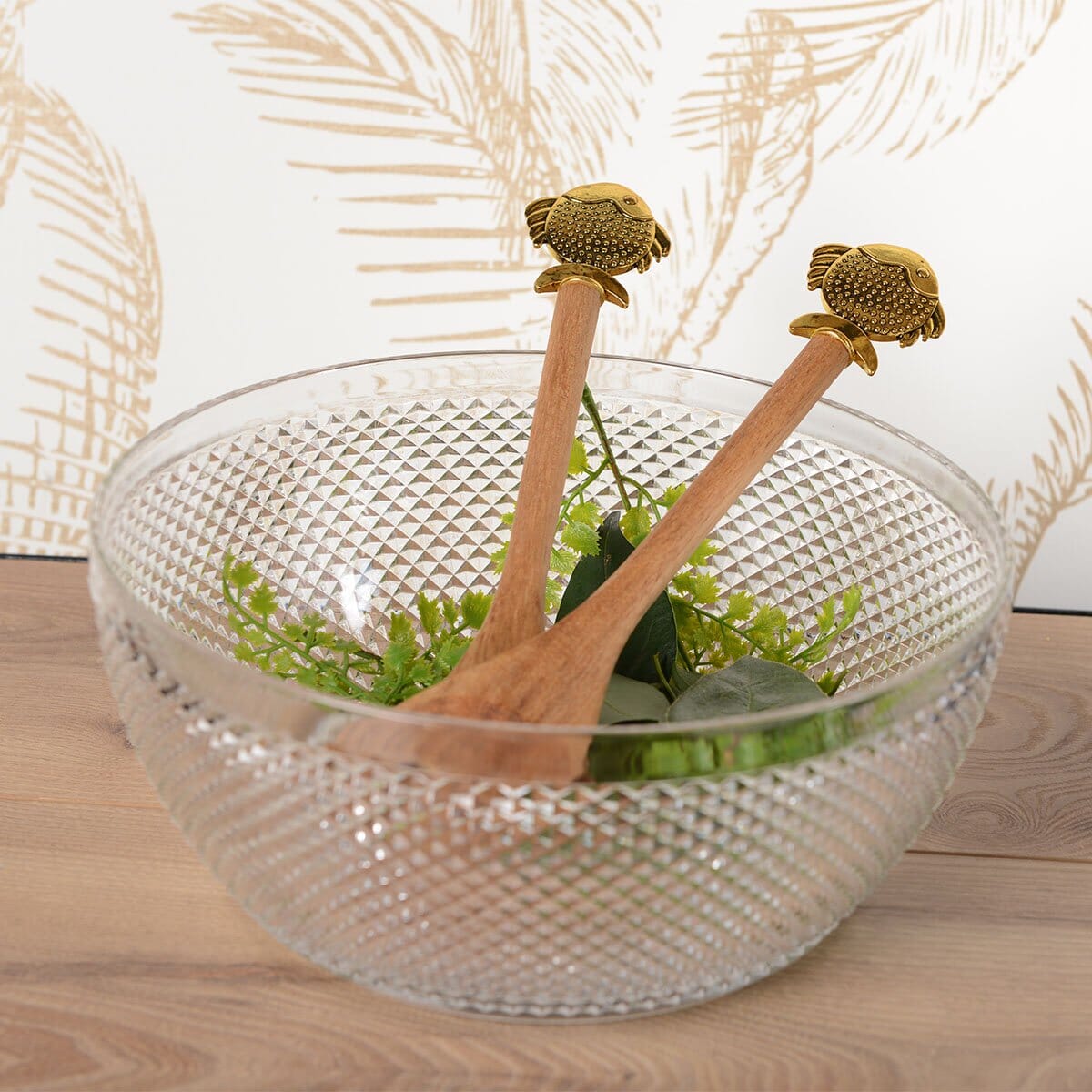 Salat-Besteck Holz mit goldenen Fischen Besteck AULICA