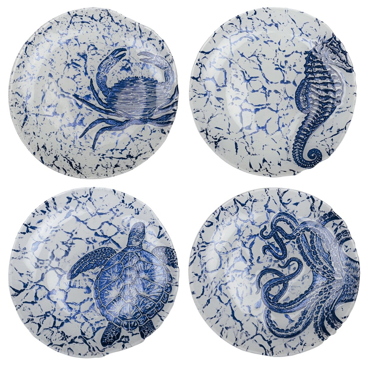 Set mit 4 marineblauen Tellern, 21 cm Teller AULICA