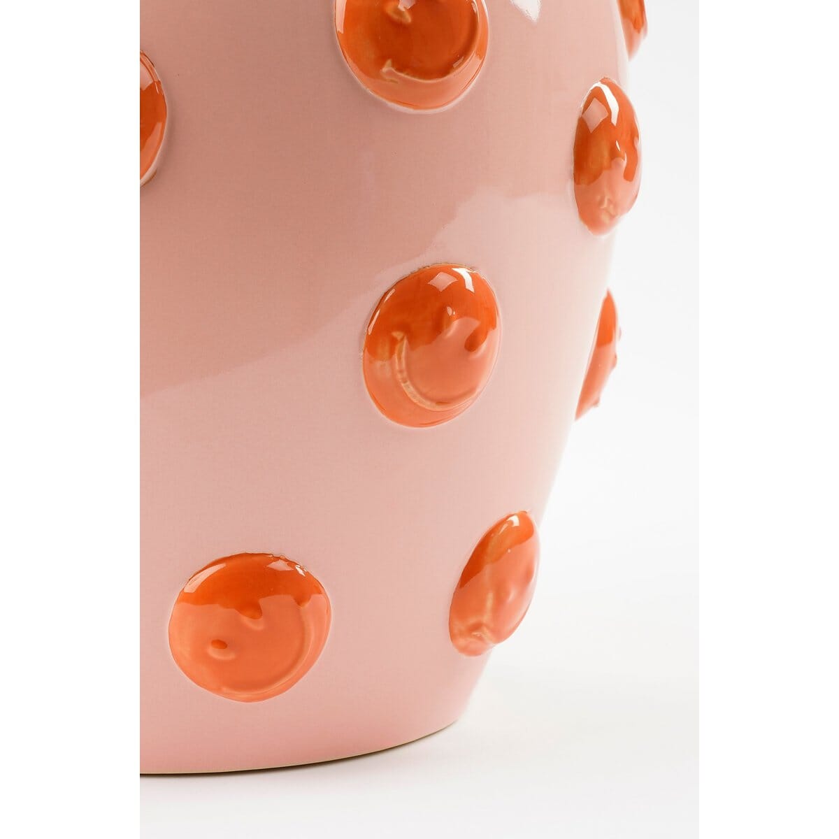 Smiley Vase - H33 x Ø30 cm - Keramik - Hellrosa, Orange Mica Decorations