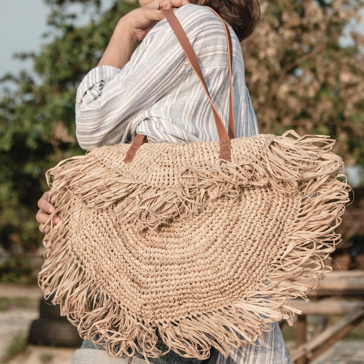 Strandtasche SUMBAWA mit Fransen Tasche Soeji