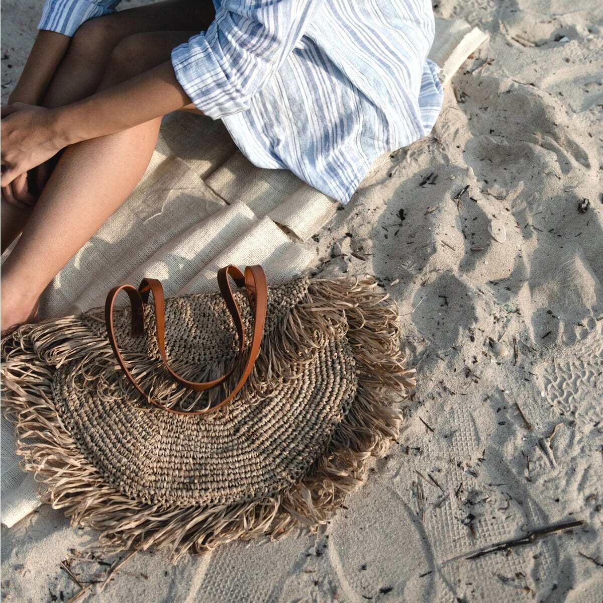 Strandtasche SUMBAWA mit Fransen Tasche Soeji