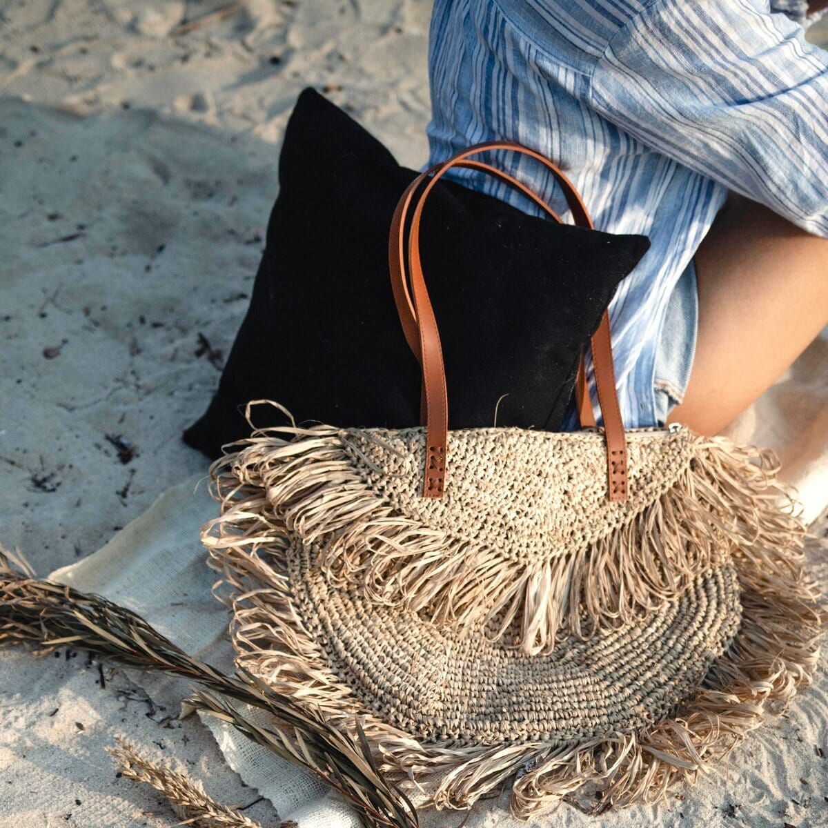 Strandtasche SUMBAWA mit Fransen Tasche Soeji