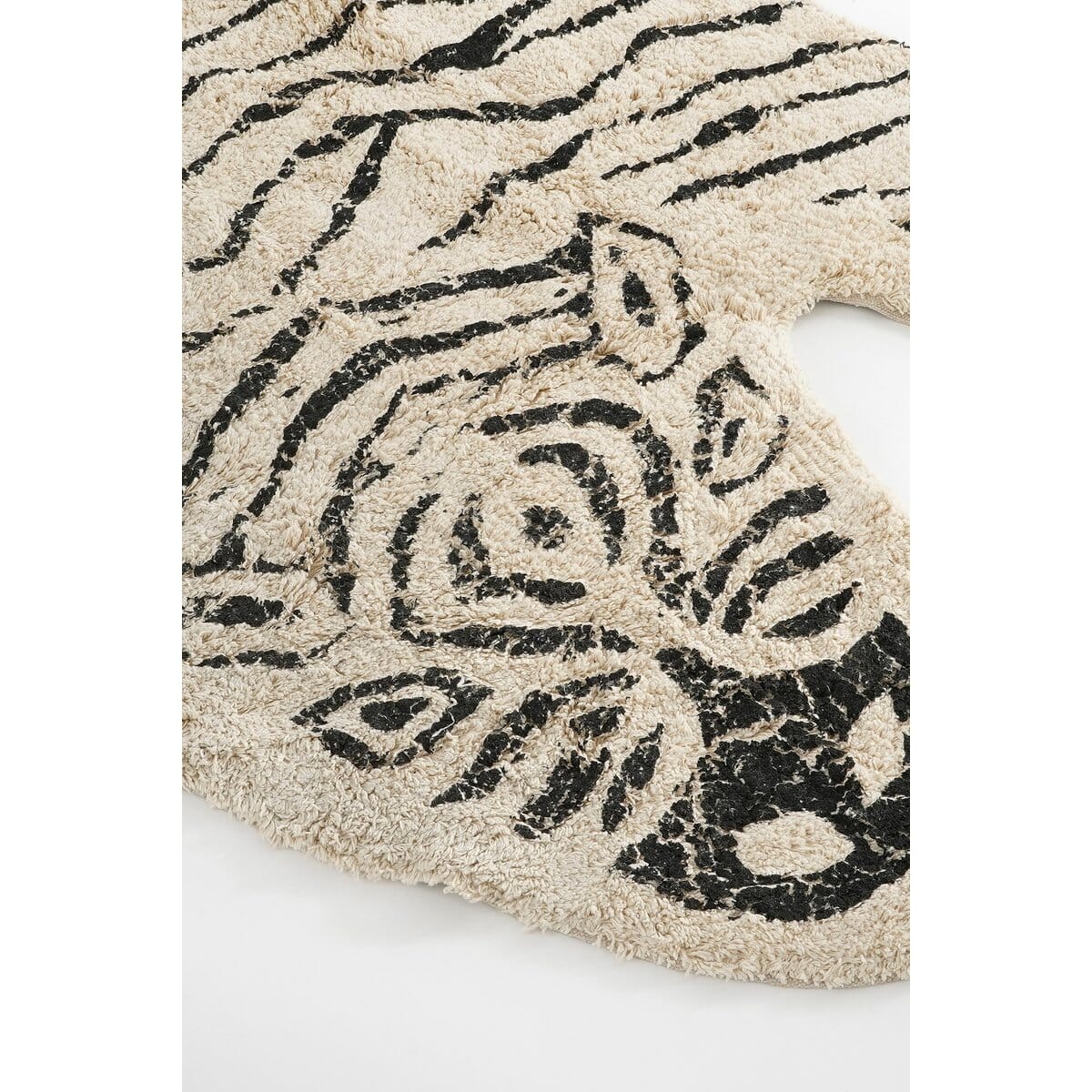 Teppich Zebra – L180 x B120 cm – Baumwolle – Schwarz, Weiß In The Mood