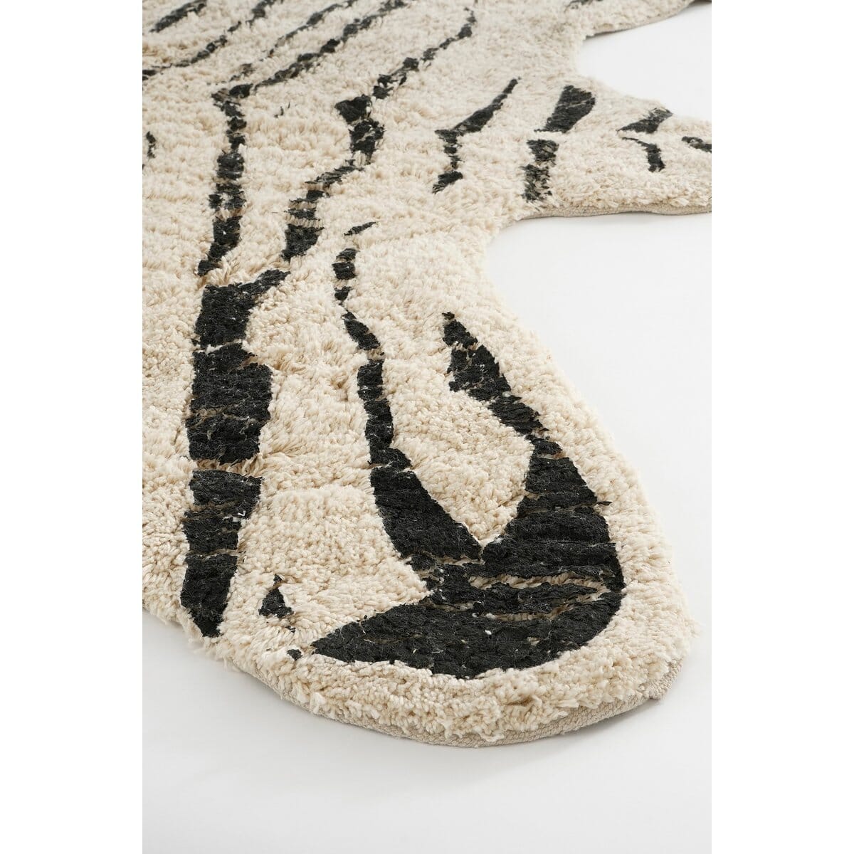 Teppich Zebra – L180 x B120 cm – Baumwolle – Schwarz, Weiß In The Mood
