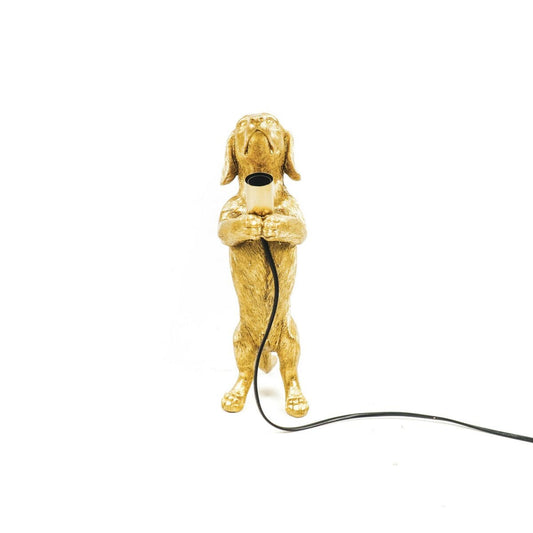 Tischlampe - Dackel - Polyresin - Gold - E14 - 10x15x38cm Housevitamin