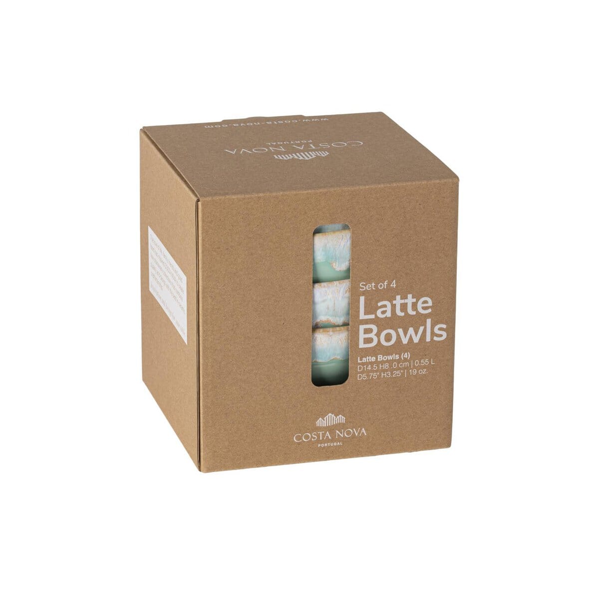 GRESPRESSO - Set 4 Latte-Schalen Aqua - DSS 09 Costa Nova 