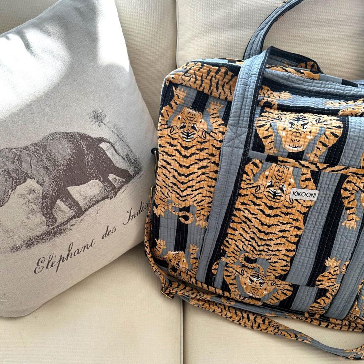 Grosse Reisetasche "Poppy Tiger black" KIKOONI 