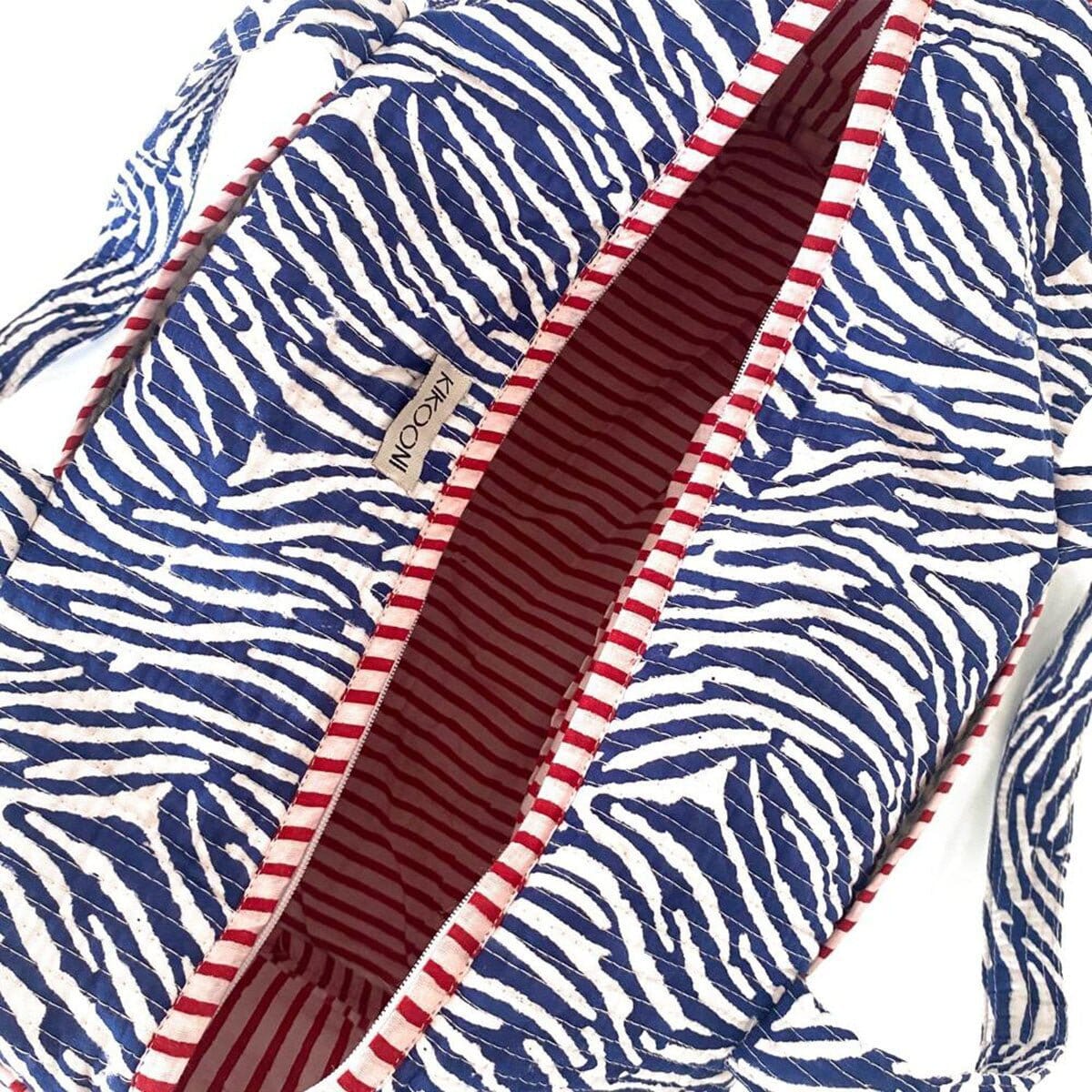 handgemachte Baumwolltasche "blue Zebra" KIKOONI 