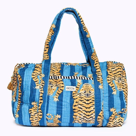Handgemachte Baumwolltasche "Poppy Tiger Ocean" KIKOONI