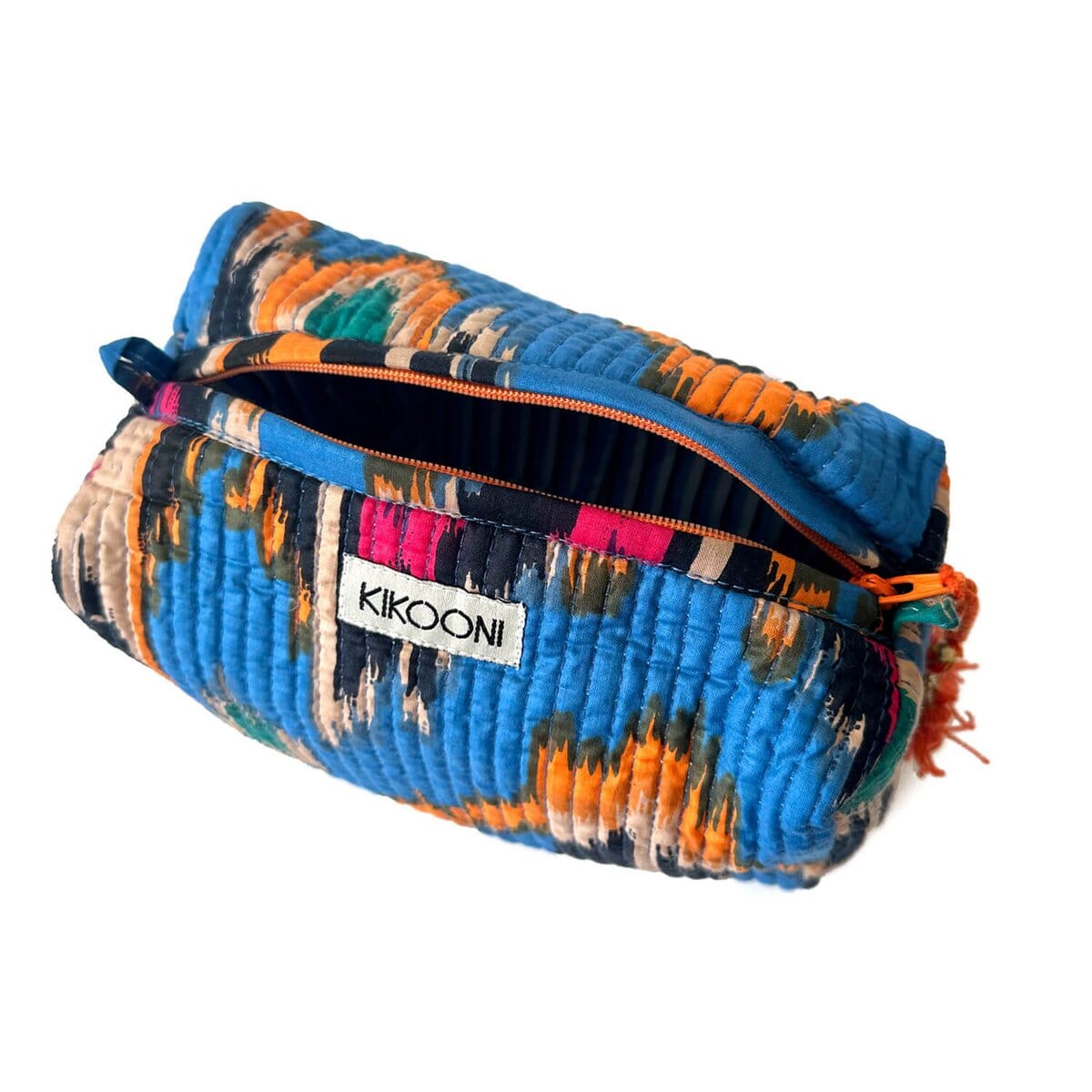 Handgemachte kleine Kosmetiktasche "blue Ikat" Kosmetiktasche KIKOONI 