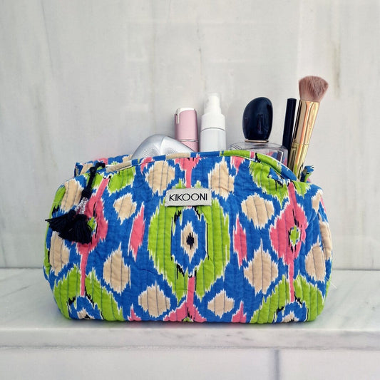 Handgemachte Kosmetiktasche "Colorful Ikat" Kosmetiktasche KIKOONI 