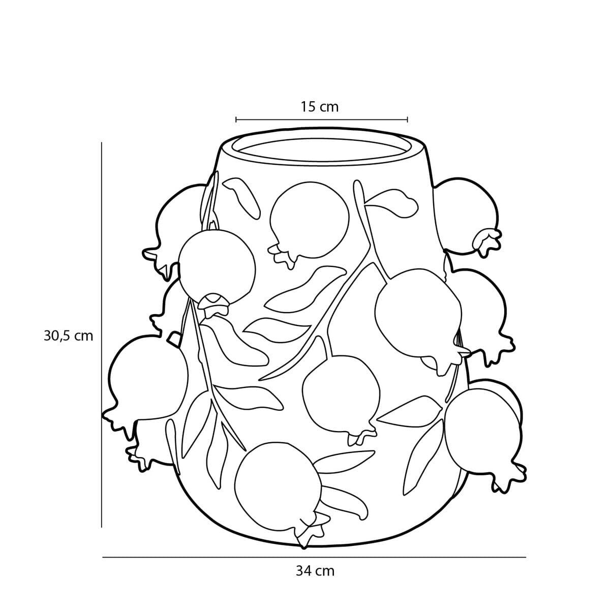 Melika Vase – H31 x Ø34 cm – Keramik – Rosa Mica Decorations 