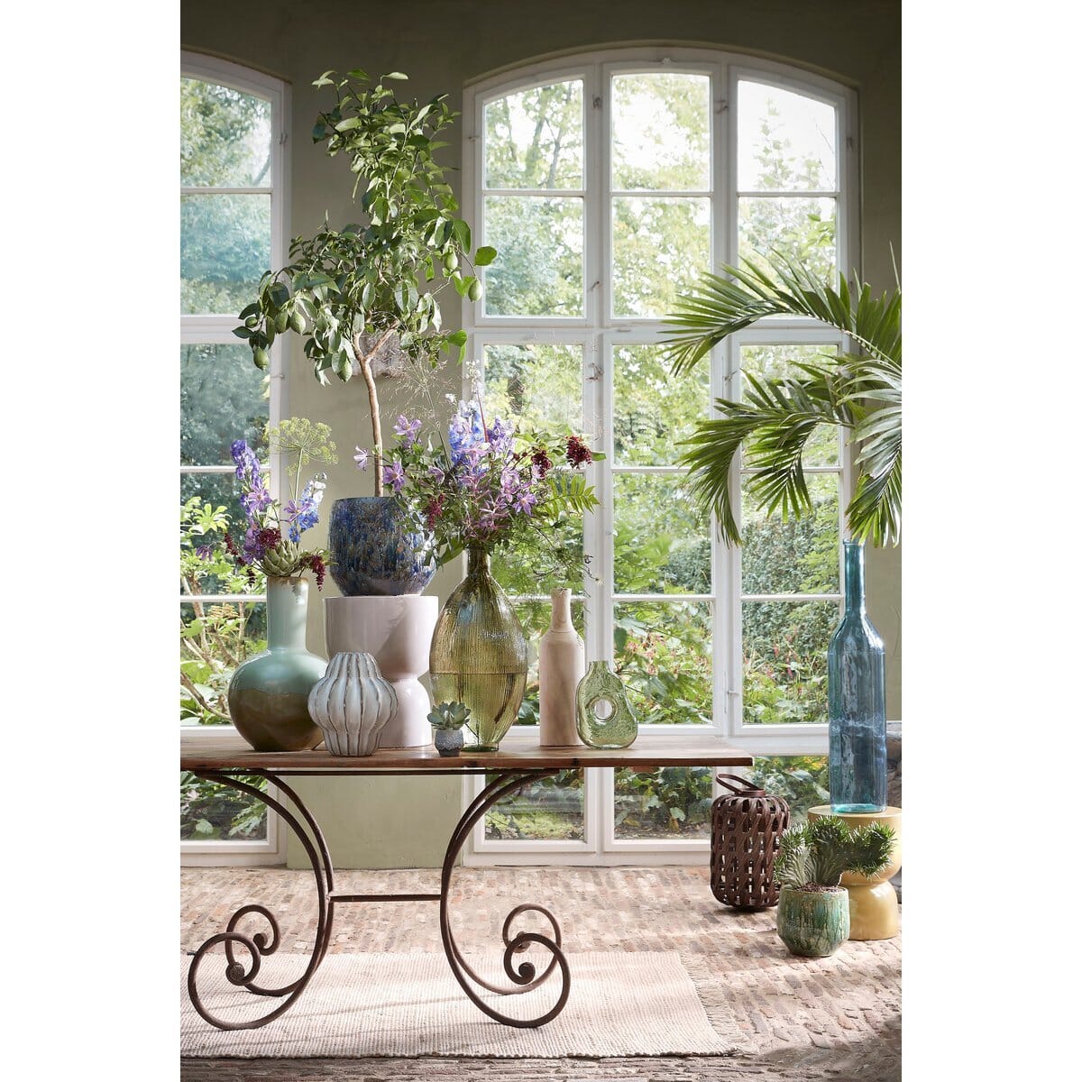 Stage Beistelltisch – H45 x Ø35 cm – Zement – Gelb Mica Decorations 